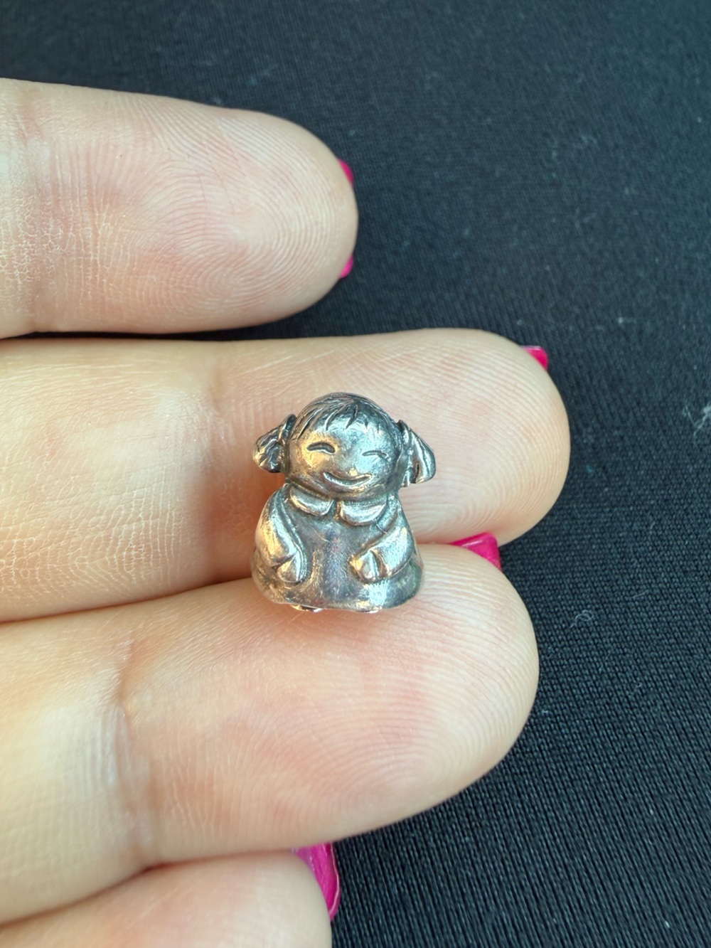 Pandora Silver Girl Charm with Smiling Face